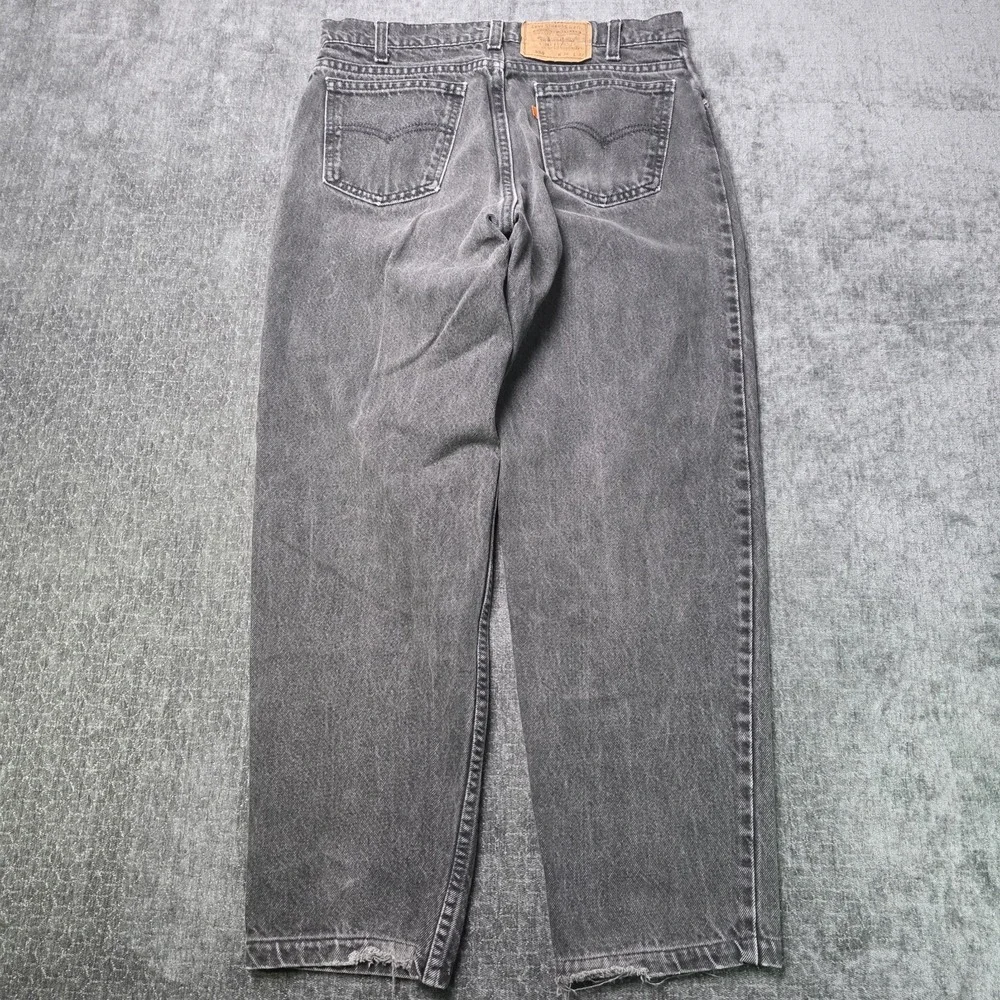 Vtg Levis 550 Jeans Mens 34x32 Fit 32x29 Black Orange Tab Relaxed 90s Denim USA